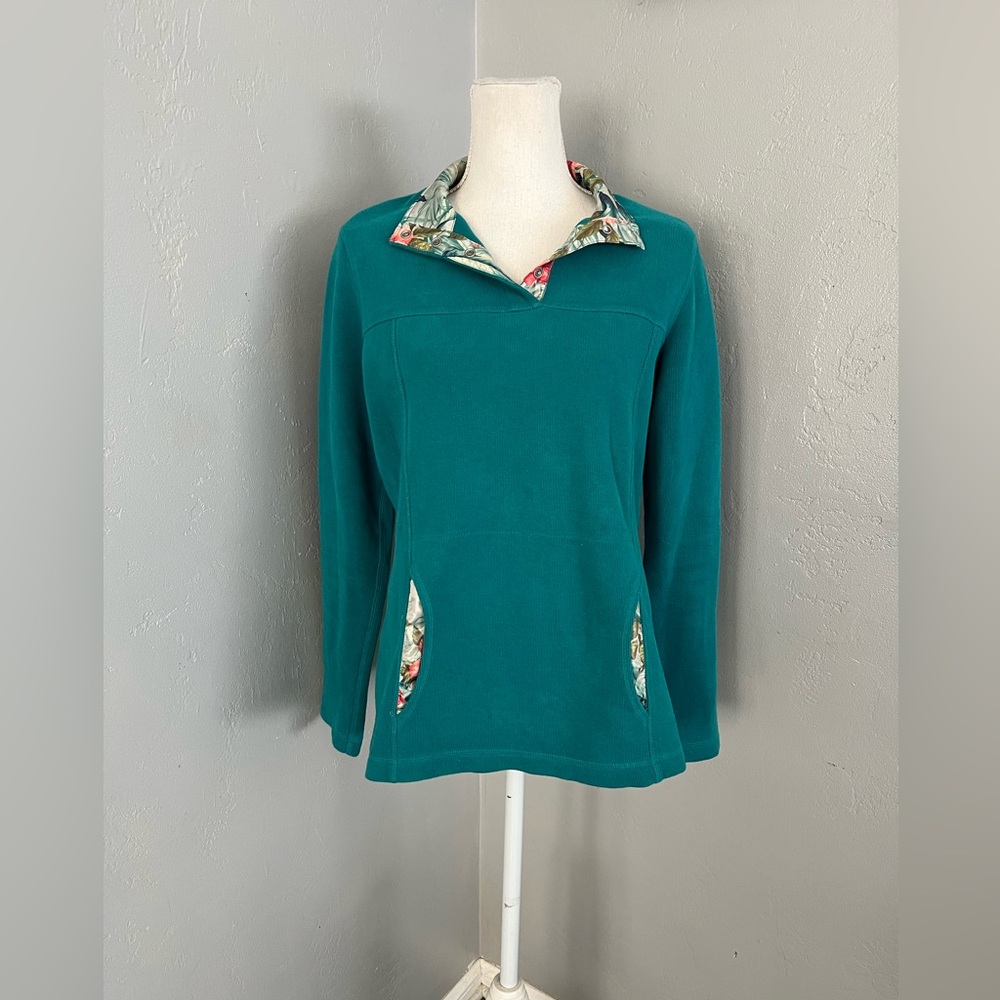 Tommy Bahama Teal Cowl Neck Sweater size M